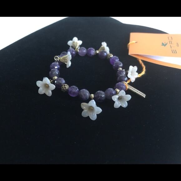 ETRO Milano glass beaded BRACELET floral flower Made in Italy signed NWT - Picture 1 of 3